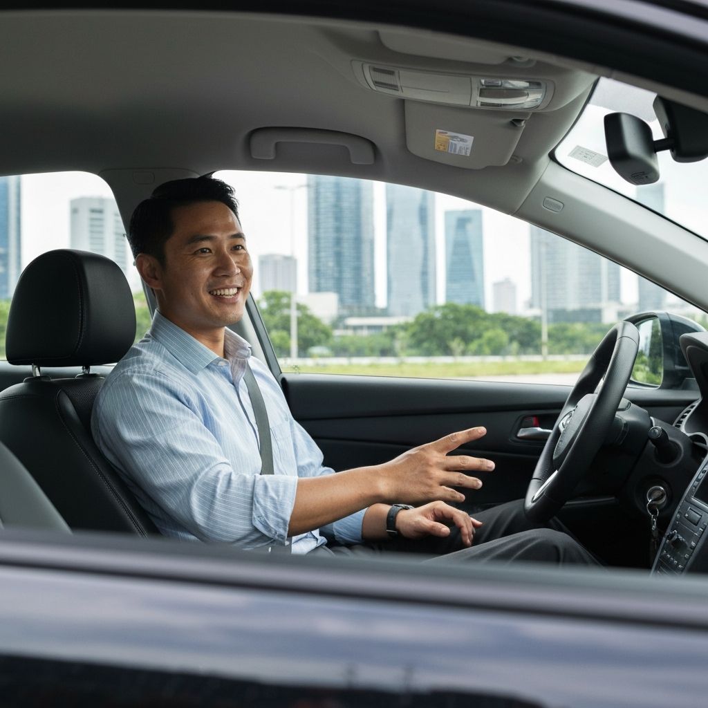 Private driving lesson in progress in Singapore